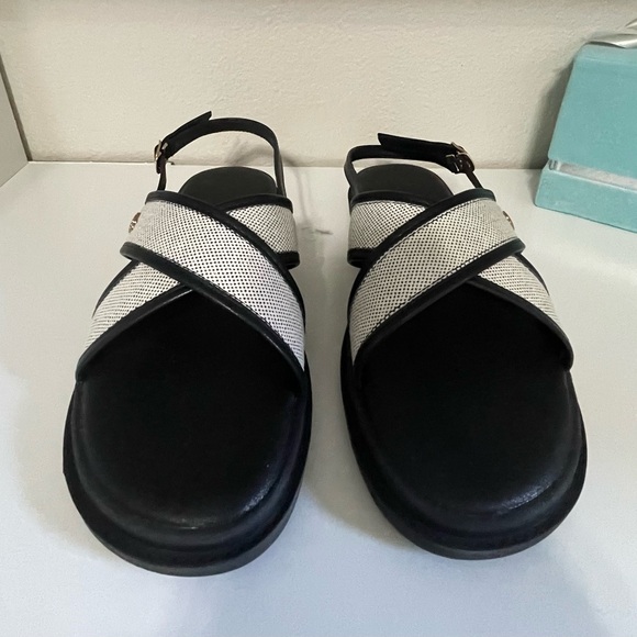 Black and Off white Women's Sandals - Picture 3 of 6